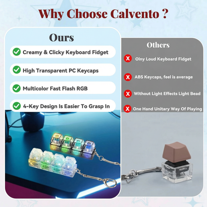 Pocket-Size LED Click & Relax 4-Key Fidget