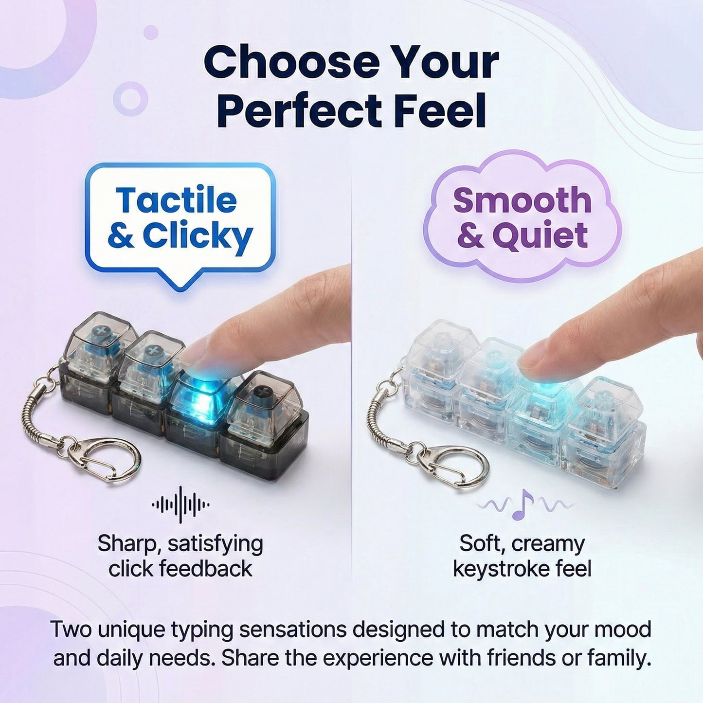 Pocket-Size LED Click & Relax 4-Key Fidget